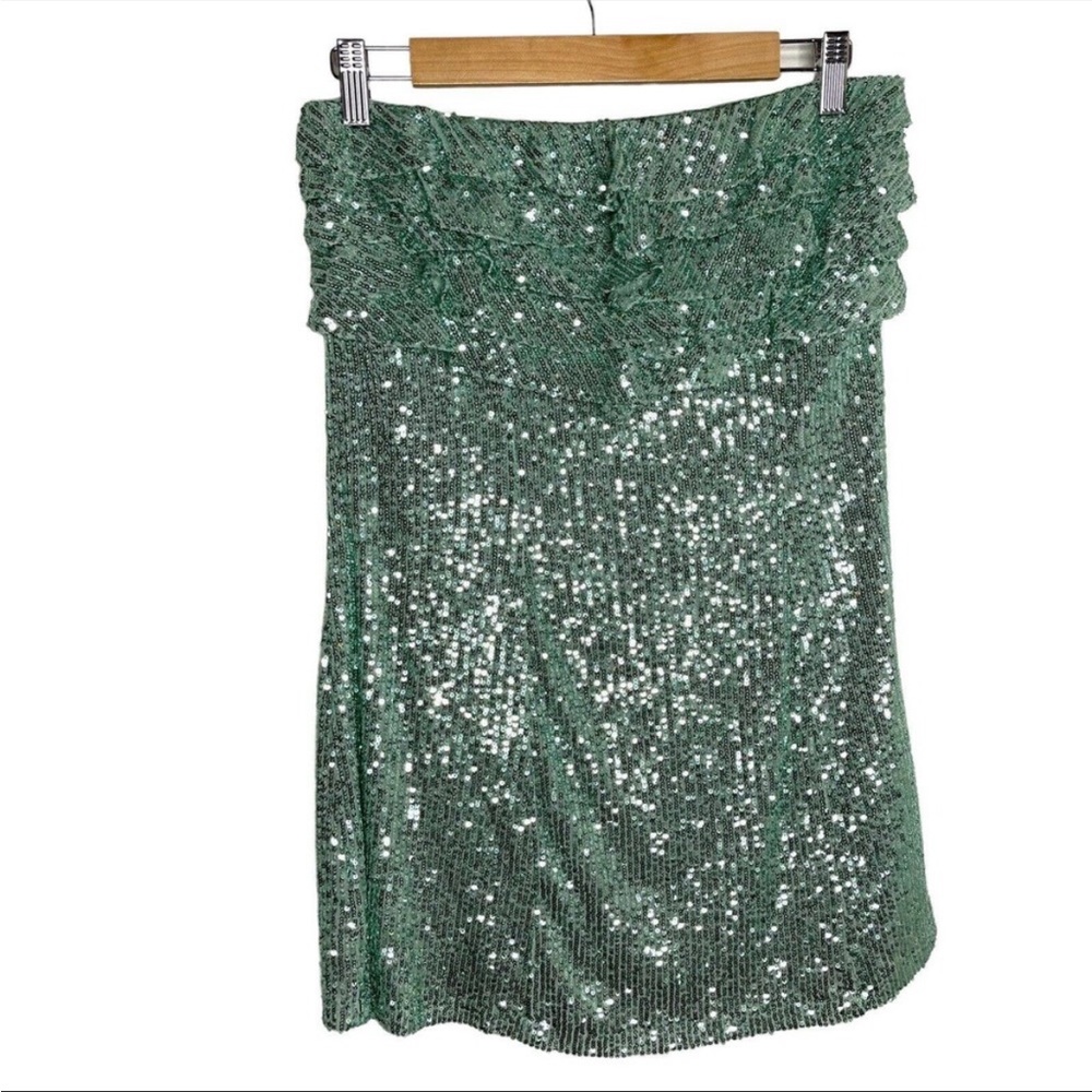 Free People Frida Island Sea Sequin Ruffle Mini Dress, Size 8 NWT